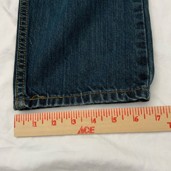Levi Strauss 502 Dark Wash Taper Straight Leg Jeans 100% Cotton 34x29 Actual - Picture 13 of 15